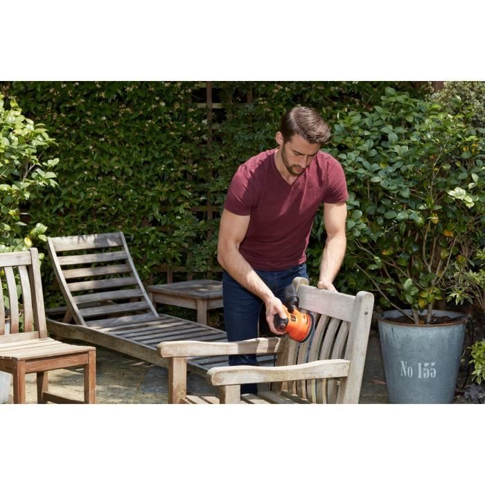 Ponceuse excentrique filaire - BLACK+DECKER - BEW210-QS - 230W - 125mm - avec 1 abrasif et sac de collecte