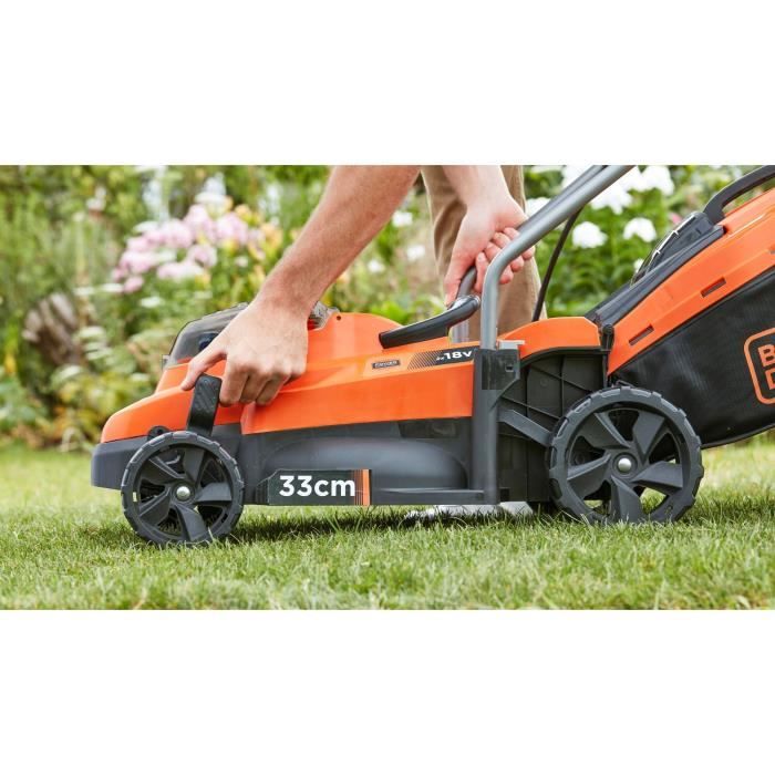 Tondeuse électrique sans fil + 2 batterie 2,5Ah + chargeur - BLACK&DECKER - BCMW3318L2-QW - 18V - 33cm de coupe - Mulching