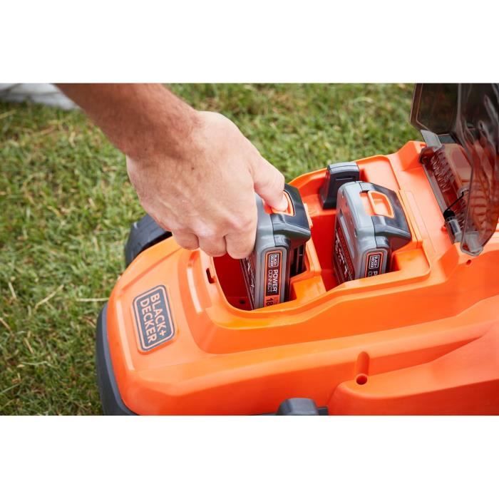 Tondeuse électrique sans fil + 2 batterie 2,5Ah + chargeur - BLACK&DECKER - BCMW3318L2-QW - 18V - 33cm de coupe - Mulching
