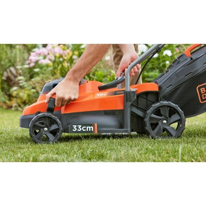 Tondeuse électrique sans fil + batterie 2,5Ah + chargeur - BLACK&DECKER - BCMW3336L1-QW - 36V - 33cm de coupe