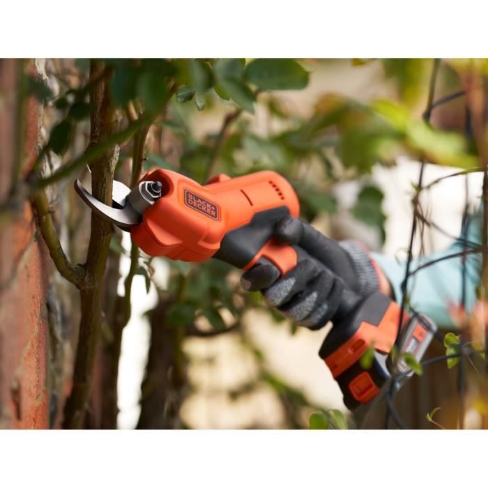 Sécateur électrique sans fil + batterie 2Ah + chargeur - BLACK+DECKER - BCPP18D1-QW - 18V - Coupe 25mm