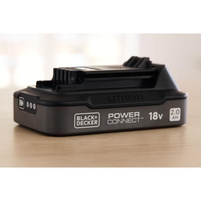 Batterie 18V 2Ah - BLACK&DECKER - BDL2018S-XJ - Avec indice de charge