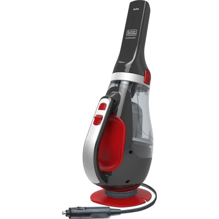 Aspirateur a main spÈcial voiture - BLACK & DECKER ADV1200-XJ - 12,5 AW - 12V - Prise allume cigare - Rouge / Gris