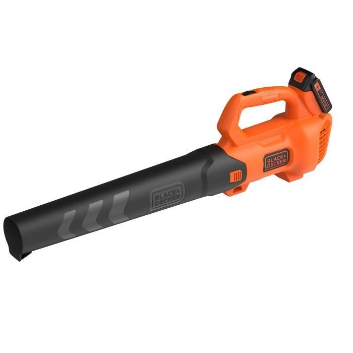 Souffleur axial sans fil BLACK+DECKER - BCBL200L-QW - 18V - Débit d'air de 580m3/h + Avec batterie 18V - 2Ah et chargeur 2Ah