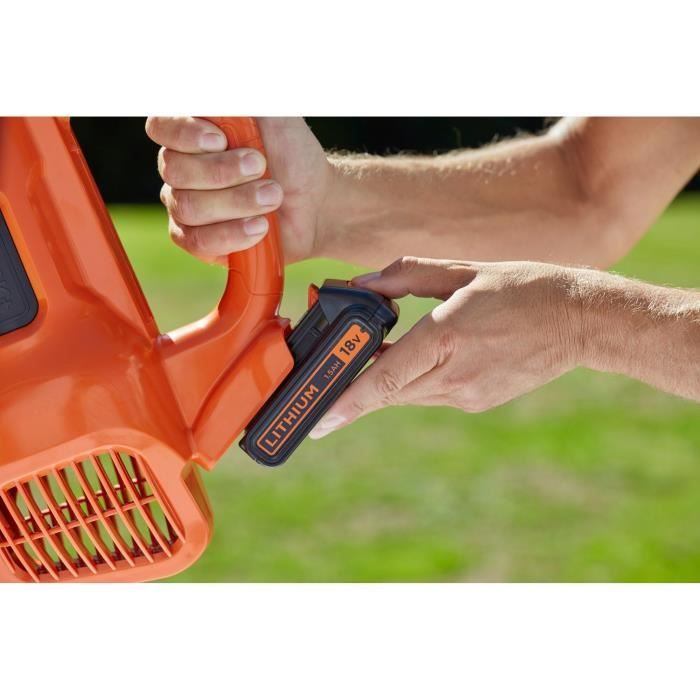 Souffleur axial sans fil BLACK+DECKER - BCBL200L-QW - 18V - Débit d'air de 580m3/h + Avec batterie 18V - 2Ah et chargeur 2Ah