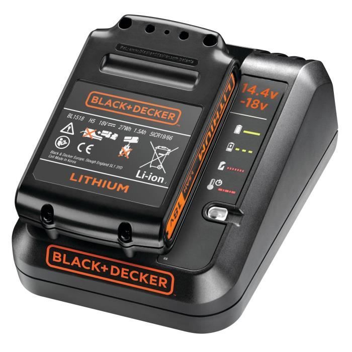Chargeur de batterie 14,4V et 18V - BLACK+DECKER - BDC1A-QW