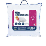 Oreiller anti-moustiques - 60 x 60 cm - Moelleux - BLEU CALIN - Blanc