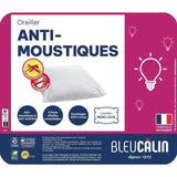 Oreiller anti-moustiques - 60 x 60 cm - Moelleux - BLEU CALIN - Blanc