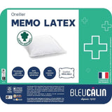 Oreiller mémolatex - 60 x 60 cm - Medium - BLEU CALIN - Blanc