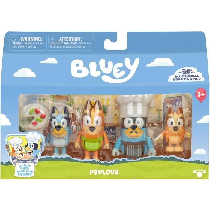 Pack de 4 figurines - BLUEY - La famille en cuisine