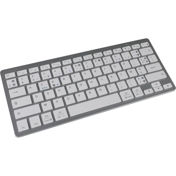 Clavier Bluetooth Double Layout PC MAC - BLUESTORK - MINI MAC PC - Pour Mac et PC - Noir