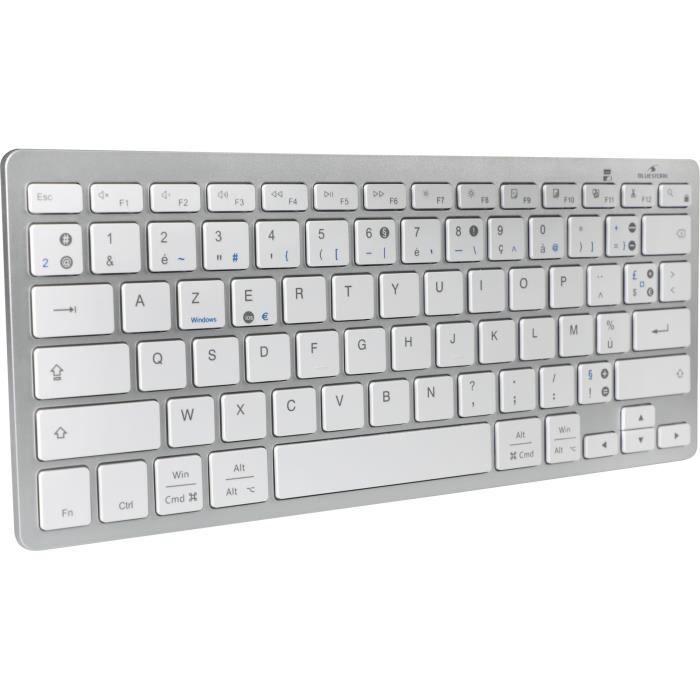 Clavier Bluetooth Double Layout PC MAC - BLUESTORK - MINI MAC PC - Pour Mac et PC - Noir