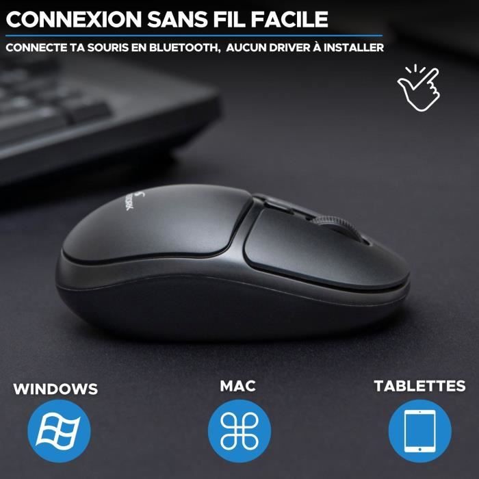 Souris Sans Fil - BLUESTORK - Office 25 - PC/MAC - Noir - Connexion 2.4 GHz - Autonomie Longue DurÈe