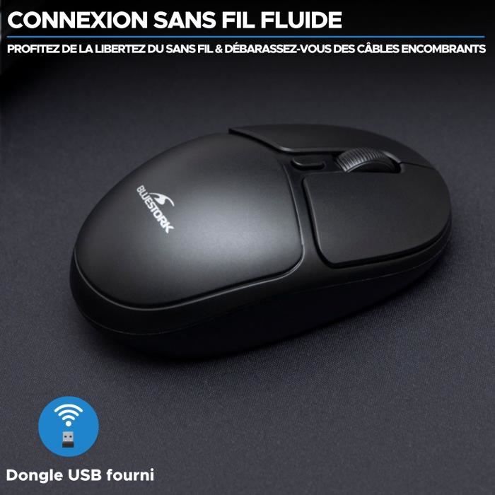 Souris Sans Fil - BLUESTORK - Office 25 - PC/MAC - Noir - Connexion 2.4 GHz - Autonomie Longue DurÈe