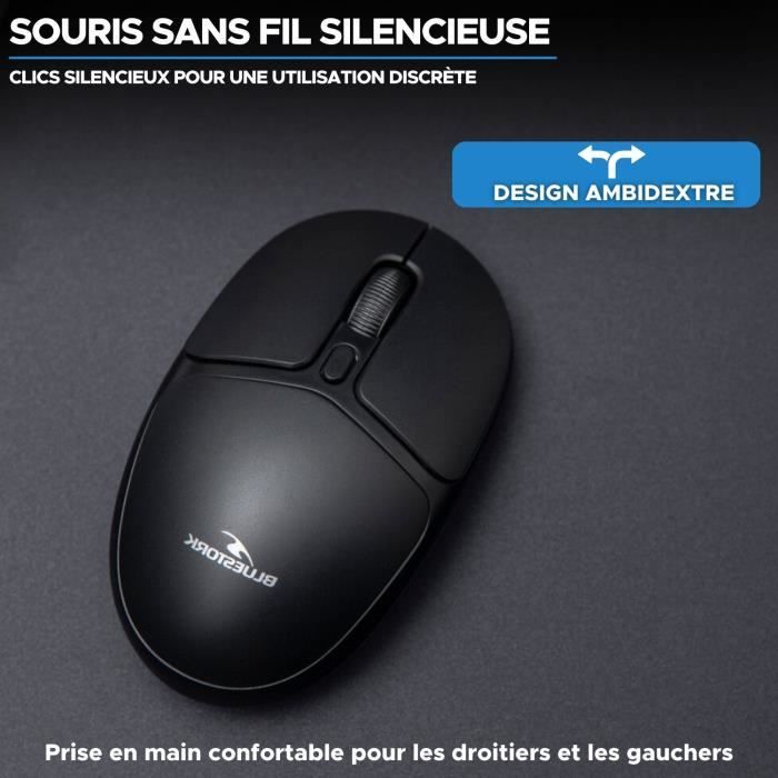 Souris Sans Fil - BLUESTORK - Office 25 - PC/MAC - Noir - Connexion 2.4 GHz - Autonomie Longue DurÈe