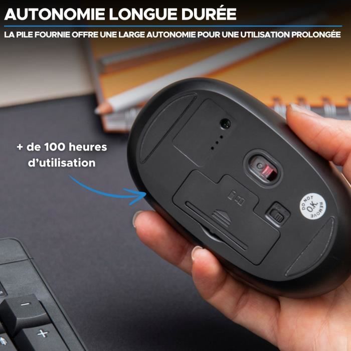 Souris Sans Fil - BLUESTORK - Office 25 - PC/MAC - Noir - Connexion 2.4 GHz - Autonomie Longue DurÈe