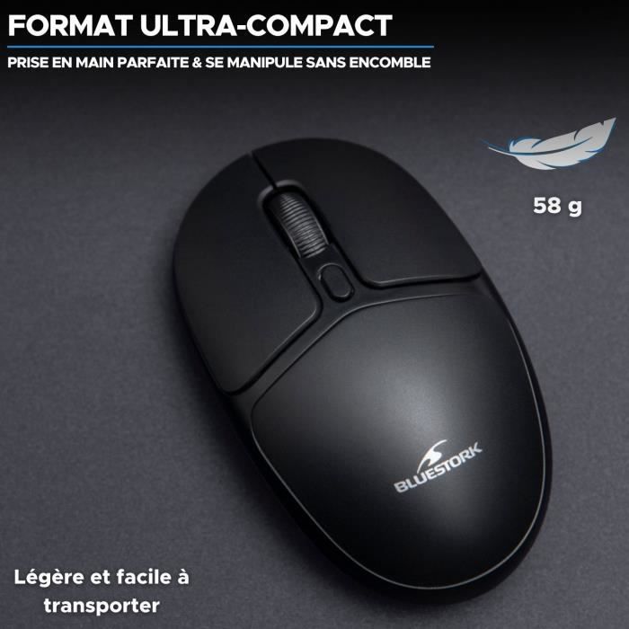 Souris Sans Fil - BLUESTORK - Office 25 - PC/MAC - Noir - Connexion 2.4 GHz - Autonomie Longue DurÈe