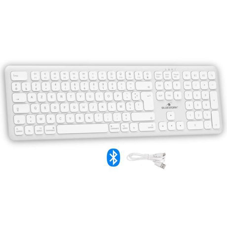 Clavier sans fil Bluetooth - BLUESTORK -  MAC - Full size - Compatible Mac - Blanc