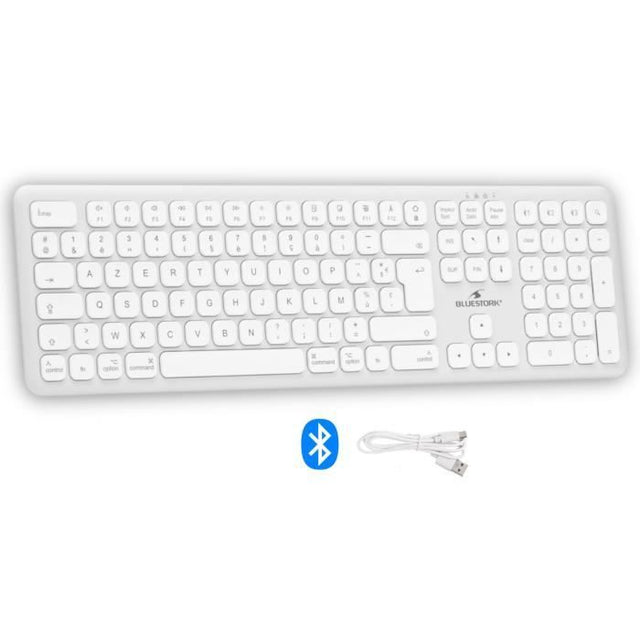 Clavier sans fil Bluetooth - BLUESTORK -  MAC - Full size - Compatible Mac - Blanc