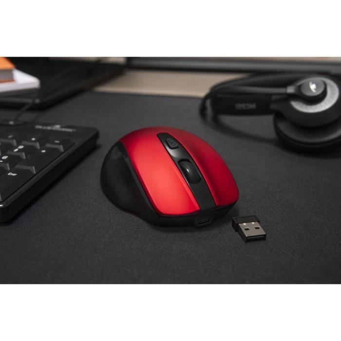 Souris Sans Fil - BLUESTORK - OFFICE 75 - Rechargeable - PC/MAC - Rouge