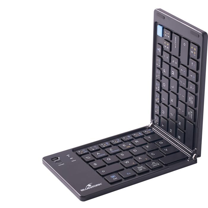 Clavier sans fil pliable - Ordinateur, tablette, smartphone, TV - Touches ciseaux - BLUESTORK - KB-MINI-FOLD/FR - AZERTY - Noir