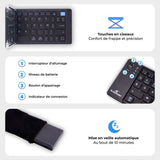 Clavier sans fil pliable - Ordinateur, tablette, smartphone, TV - Touches ciseaux - BLUESTORK - KB-MINI-FOLD/FR - AZERTY - Noir