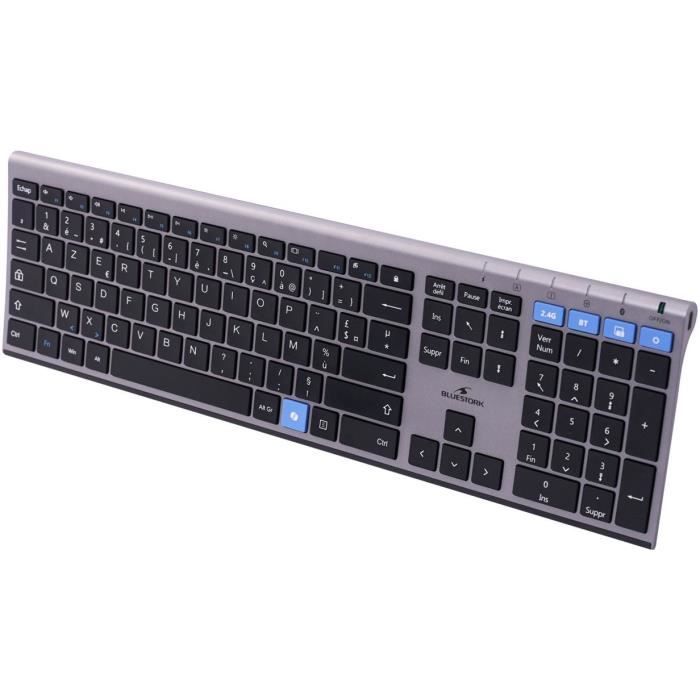 Clavier sans fil - Touches ciseaux - BLUESTORK - AZERTY - Métal - Silencieux