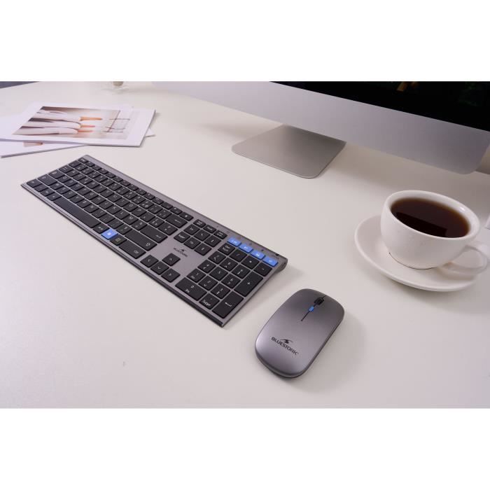 Clavier sans fil - Touches ciseaux - BLUESTORK - AZERTY - Métal - Silencieux