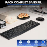 Pack clavier souris sans fil - 12 touches de raccourcis multimédias - BLUESTORK - PACK-WL-OFF-V2/FR - AZERTY