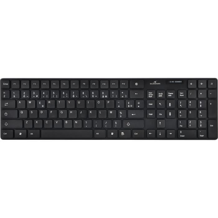 Pack Clavier Souris - BLUESTORK - PACK OFFICE WIRELESS - Sans Fil - Azerty - Compatible Windows - Noir