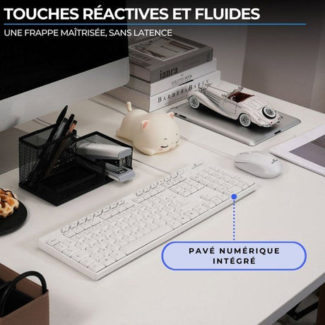 Pack clavier souris filaire - 15 touches de raccourcis multimédias - BLUESTORK - Media Office - PACK-MEDIA-OFFW/FR - AZERTY