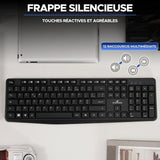 Clavier filaire - 15 touches de raccourcis multimédias - BLUESTORK - Media Office - KB-MEDIA-OFFW/FR - AZERTY