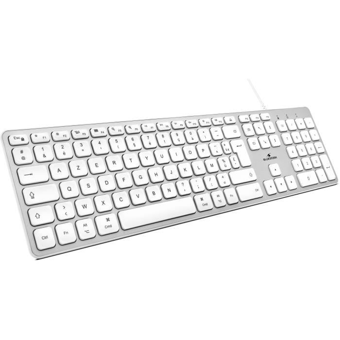 Clavier Filaire - BLUESTORK - KB Mac - Compatible Mac - Blanc