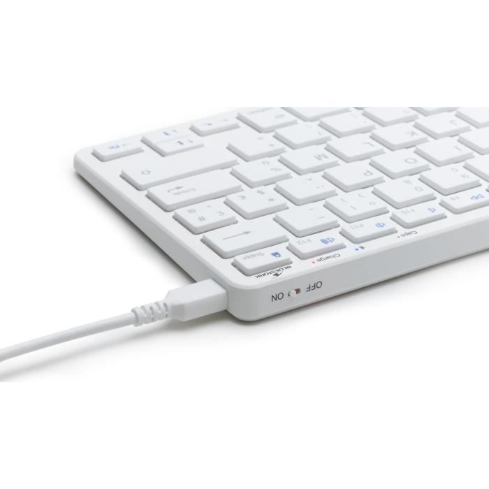 Clavier Sans Fil - BLUESTORK - MINI MAC R - Compact - Rechargeable - Blanc