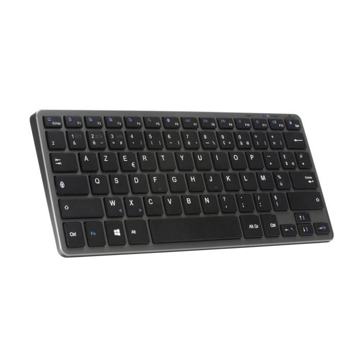 Clavier Sans Fil - BLUESTORK - MINI R - Compact - Rechargeable - Gris/Noir