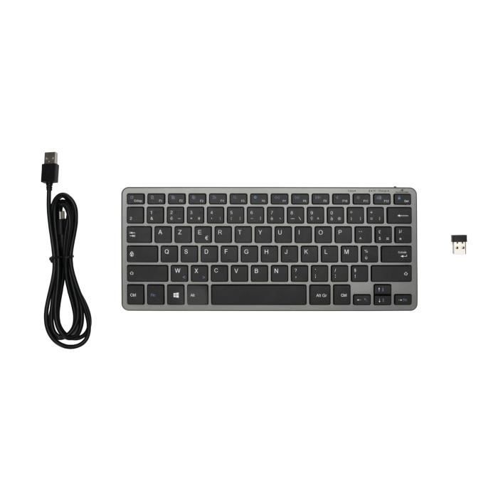 Clavier Sans Fil - BLUESTORK - MINI R - Compact - Rechargeable - Gris/Noir