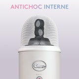 Microphone gamer - Filaire - Logitech G - Bleu Yeti - USB - Blanc