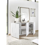 Buffet 3 portes 181 cm - Blanc laquÈ brillant - Style contemporain - MILANO