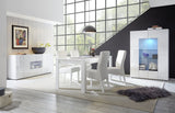 Vitrine - MILANO - Blanc laqué brillant - 2 Portes - Fabrication Italienne - 121 x 43 x 166 cm