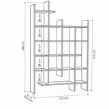 Bibliotheque étagere moderne - MANCO - Fixation murale - 122 x 188 x 26 cm - Anthracite