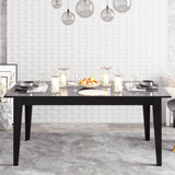 Table a manger - POLKA - Rectangulaire - 4 personnes - 180 x 77 x 90 cm - Noir