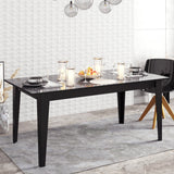 Table a manger - POLKA - Rectangulaire - 4 personnes - 180 x 77 x 90 cm - Noir