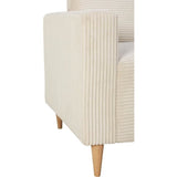 CanapÈ d'angle rÈversible - 3 places - BOB - Velours cotelÈ - Ecru - 197 x 138 x 65 cm