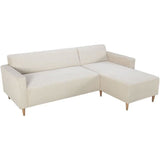 CanapÈ d'angle rÈversible - 3 places - BOB - Velours cotelÈ - Ecru - 197 x 138 x 65 cm