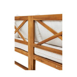 Salon de jardin d'angle modulable - Bois d'acacia - 5 personnes - LEVATA - Beige