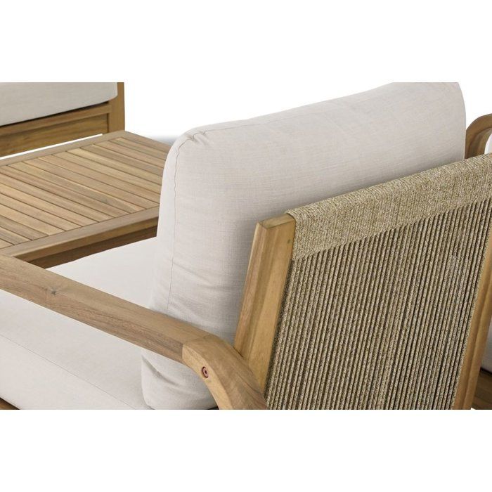 Salon de jardin - Bois d'acacia - 4 personnes - BOHEMIA - Creme