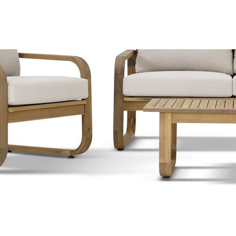 Salon de jardin - Bois d'acacia - 4 personnes - BOHEMIA - Creme