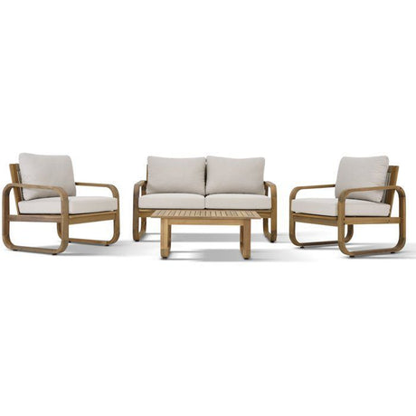 Salon de jardin - Bois d'acacia - 4 personnes - BOHEMIA - Creme