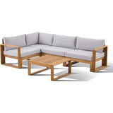 Salon de jardin d'angle modulable LEVATA CLASSIQUE - Bois d'acacia FSC - 5 personnes - Gris