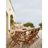 Ensemble repas de jardin - Table extensible + 8 chaises - Bois d'acacia - 8 places - LEVATA - Bocarnea